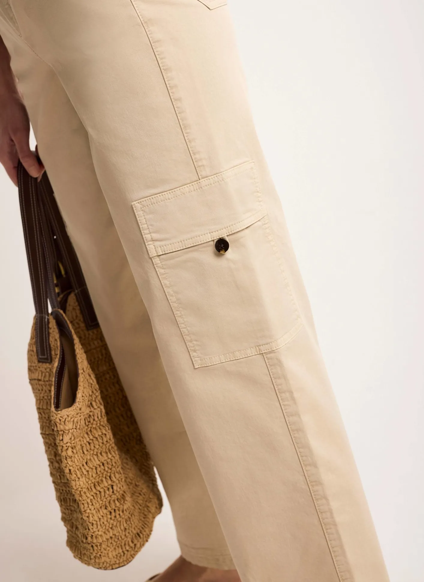 Clearance Neutral Straight Utility Chino Trousers Trousers