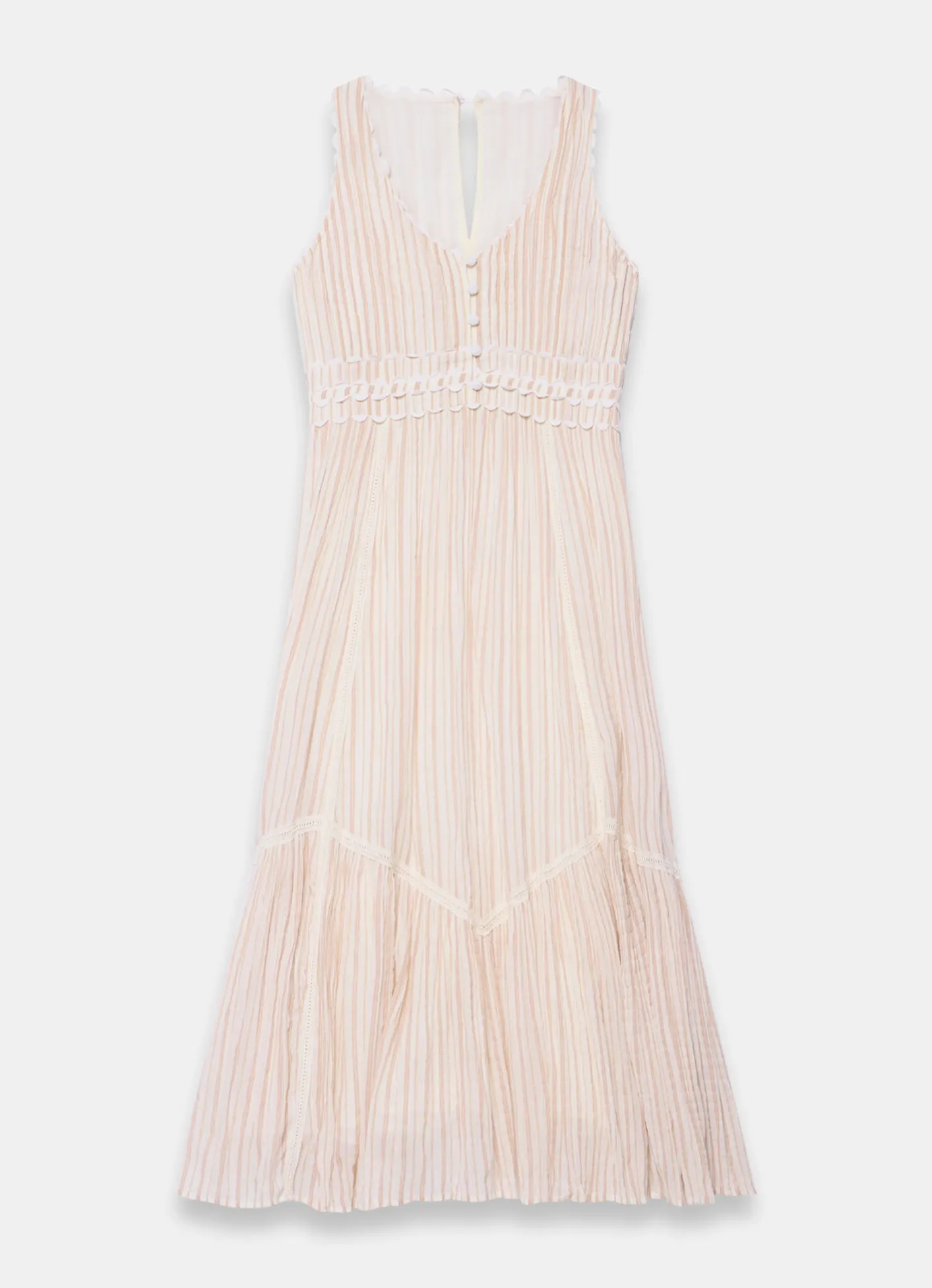 Outlet Striped Cotton Midi Dress Summer Dresses|Midi Dresses