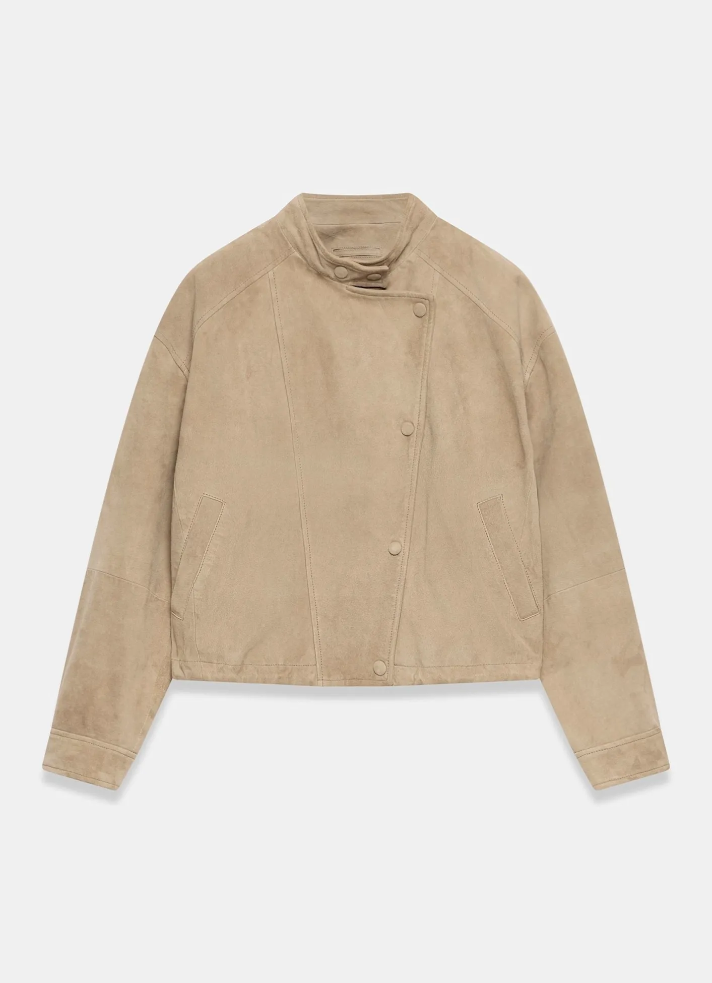 Discount Suede Cropped Pilot Bomber Jacket Jackets|Leather & Suede Jackets