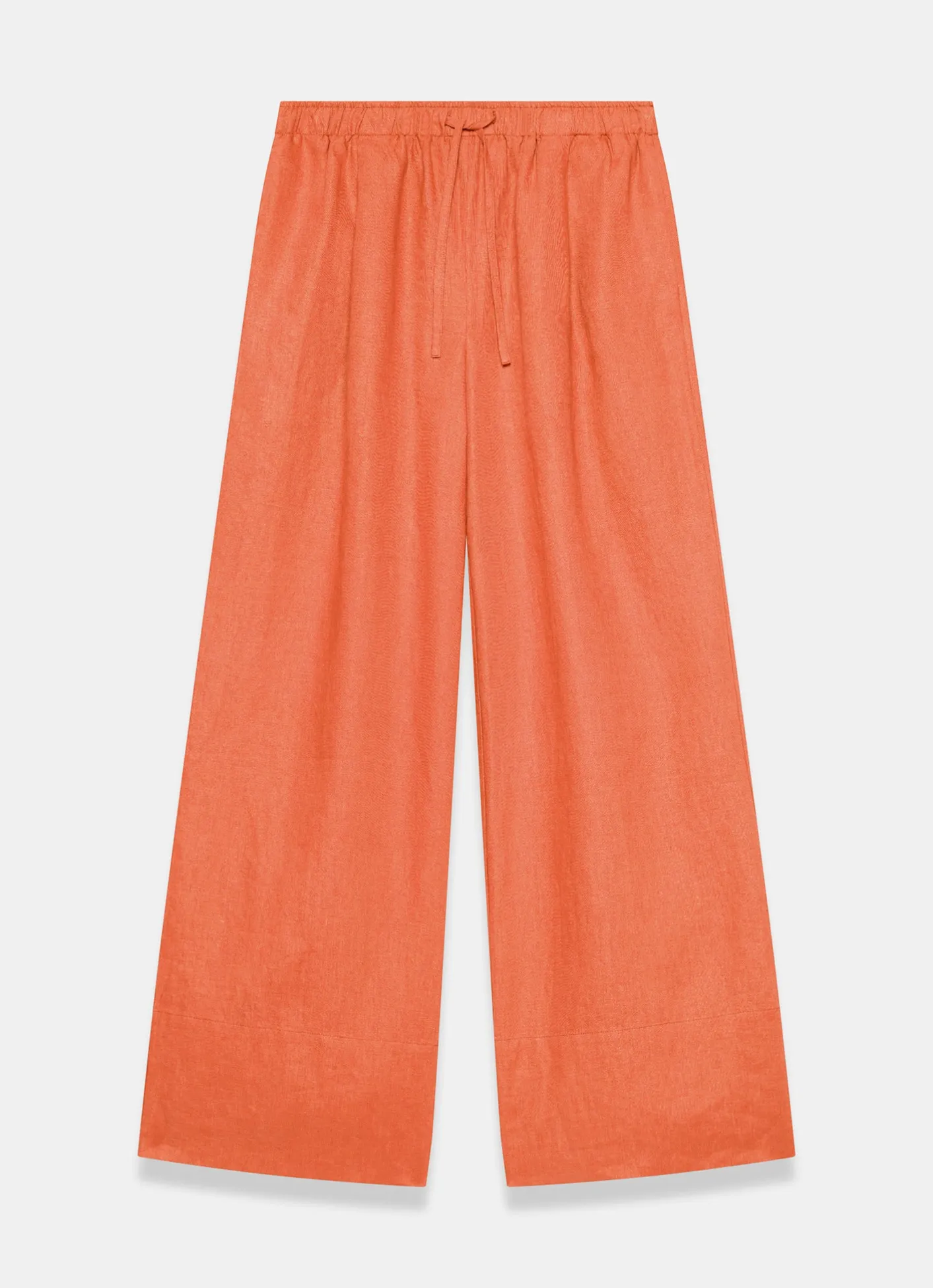 Clearance Linen Drawstring Wide Leg Trousers Wide Leg Trousers|Trousers
