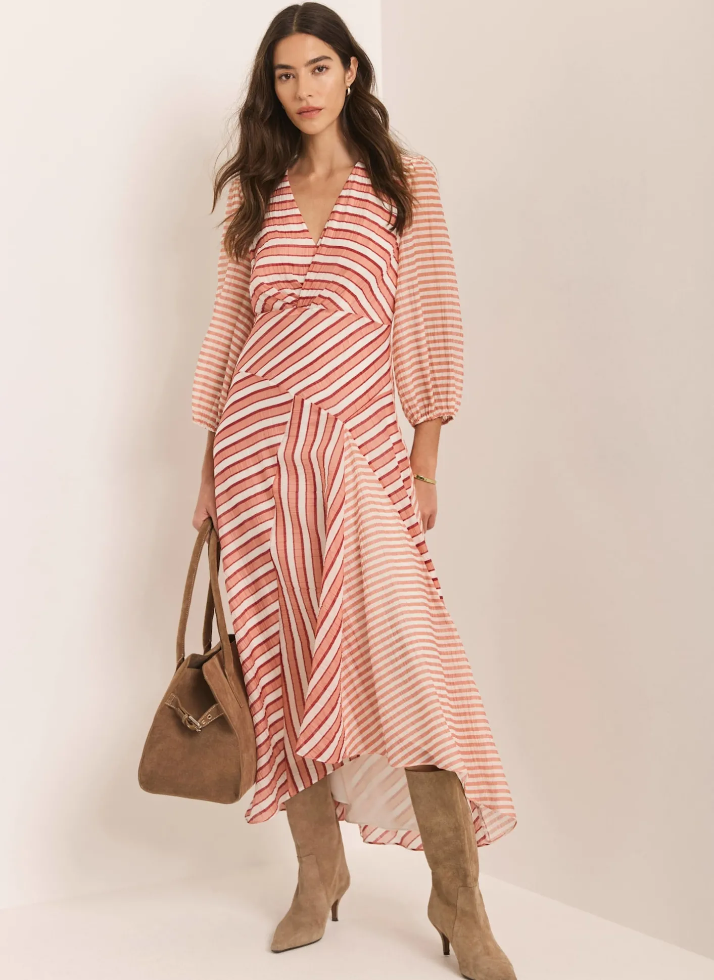 Online Striped Panelled Maxi Dress Maxi Dresses