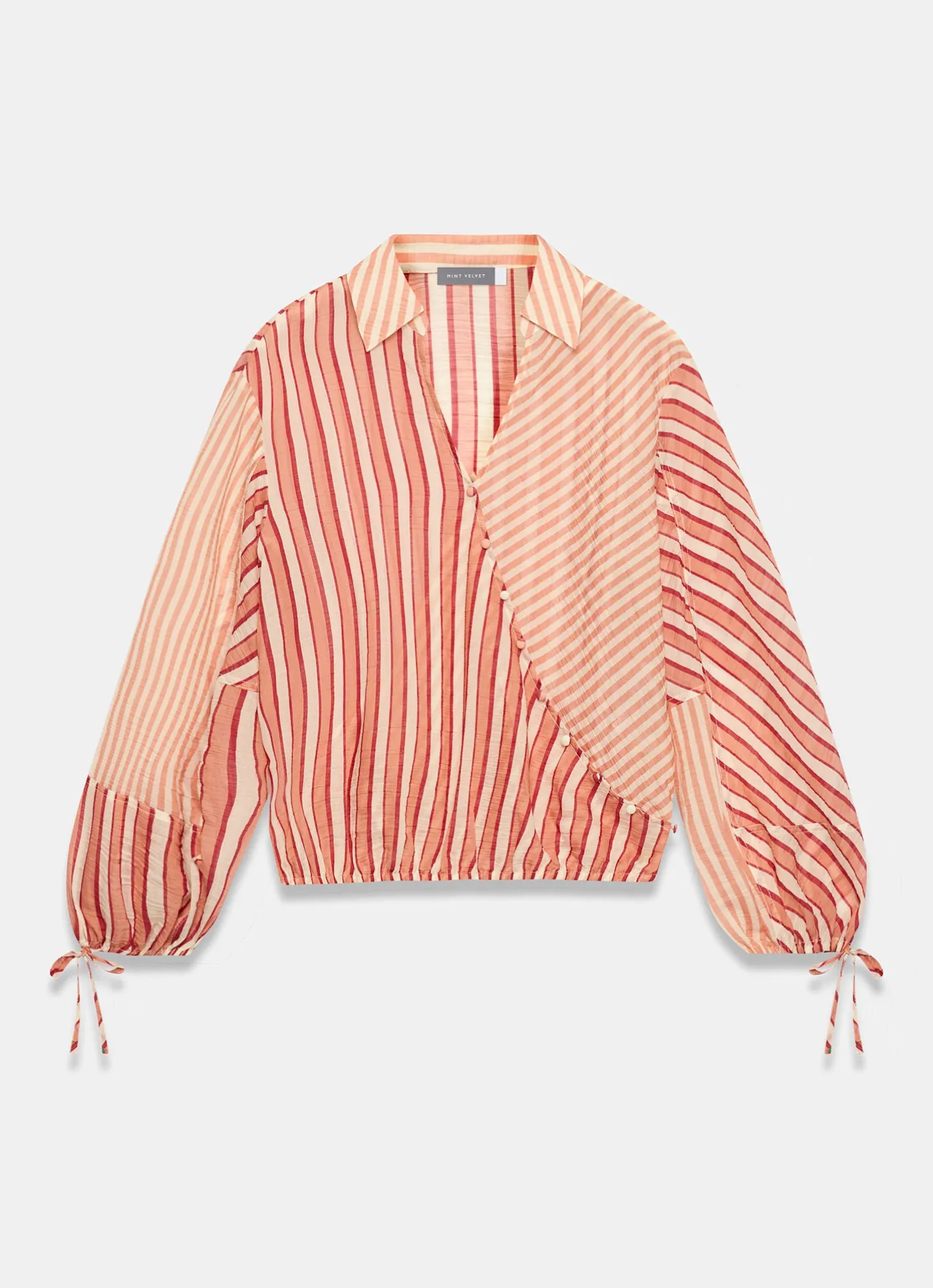 Online Striped Wrap Shirt Shirts & Blouses
