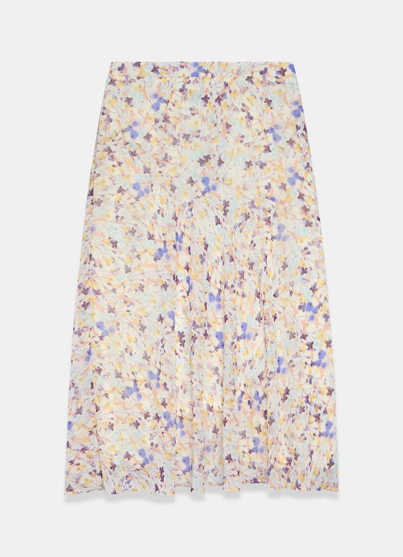 Pale Floral Print Midi Skirt Midi Skirts|Skirts