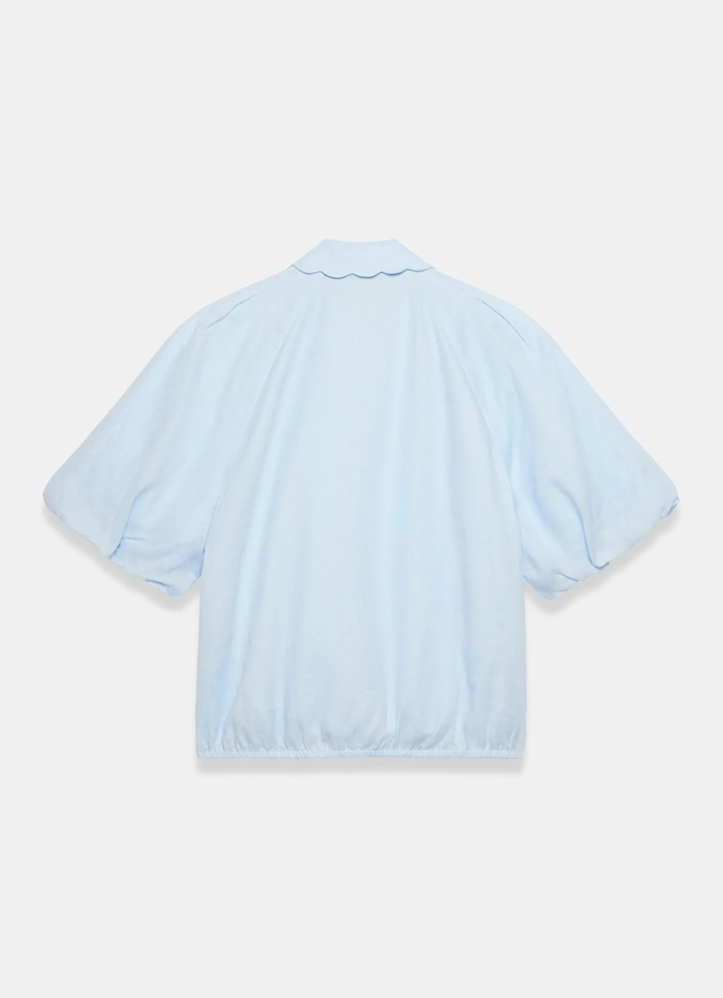 Outlet Pale Ramie Scallop Puff Sleeve Shirt Shirts & Blouses