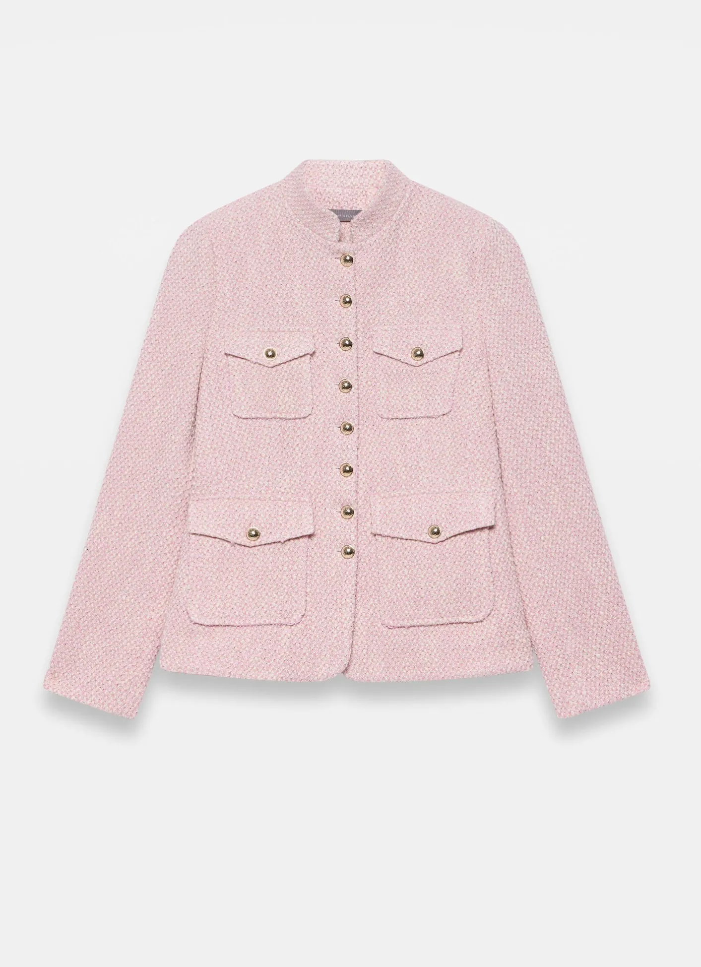 Best Pink Cotton Blend Boucle Jacket Jackets