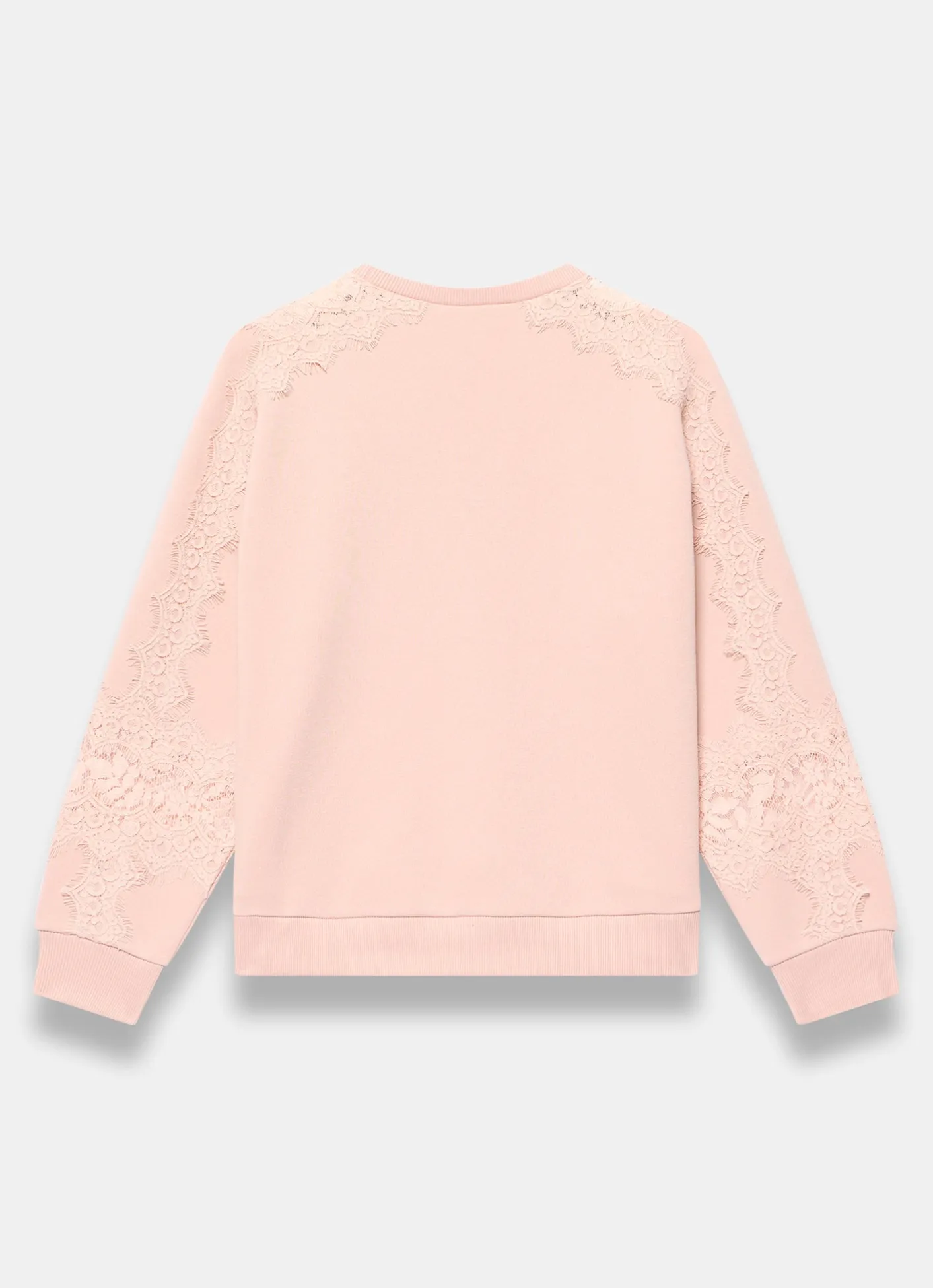 Pink Lace Detail Sweatshirt Sweatshirts|Sweatshirts