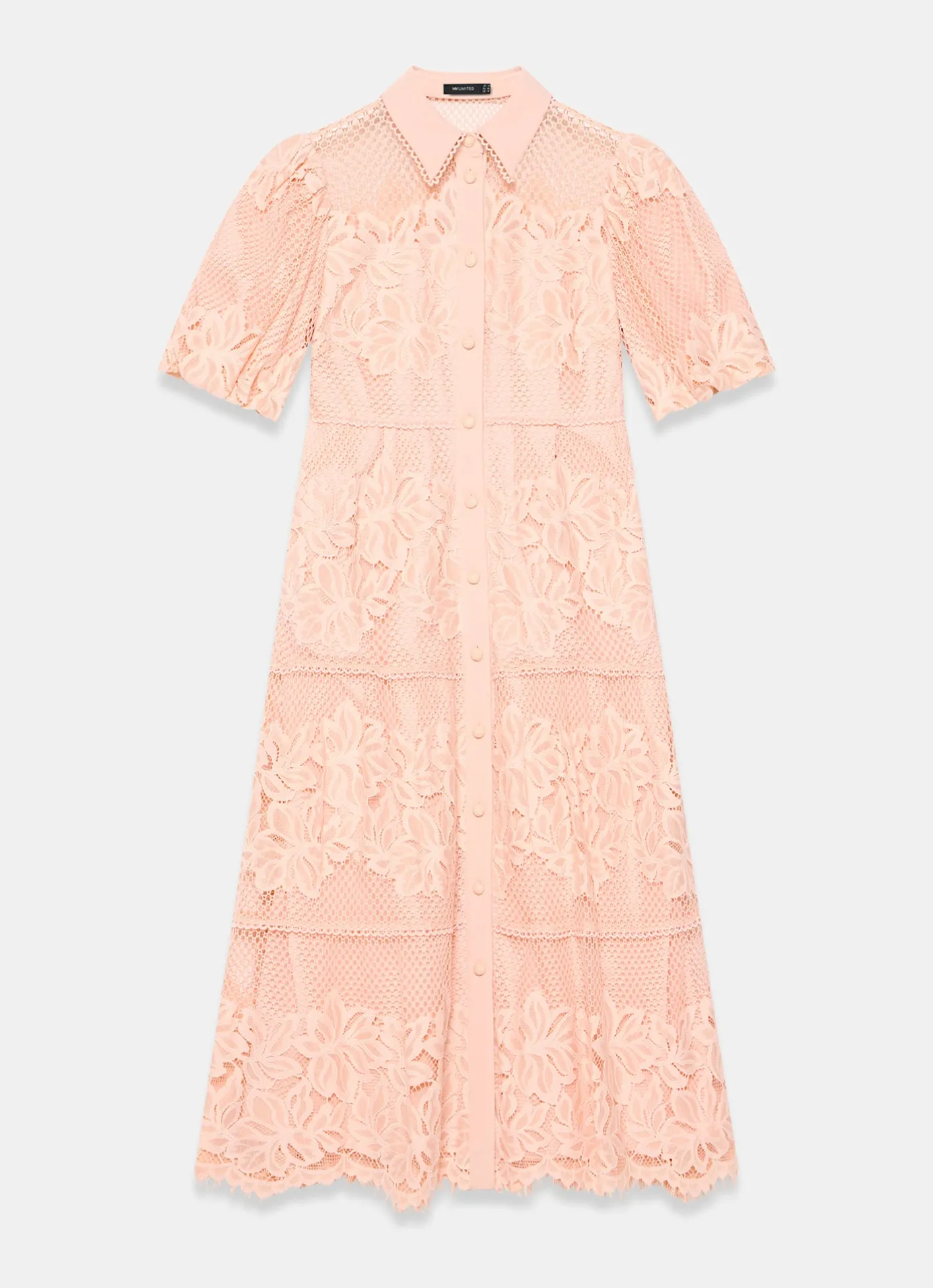 Best Pink Lace Midi Shirt Dress Occasion Dresses|Occasion Dresses