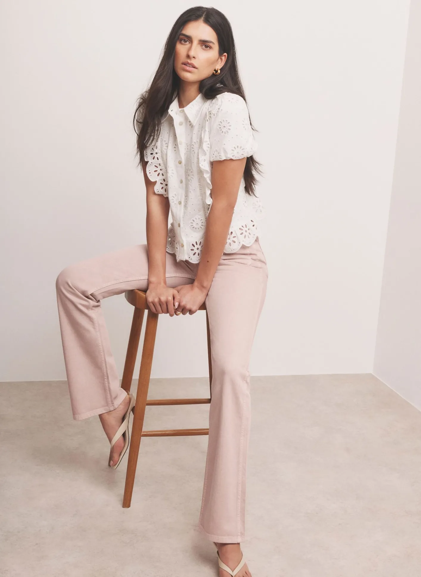 Online Pink Patch Pocket Flared Jeans Jeans|Flared Jeans