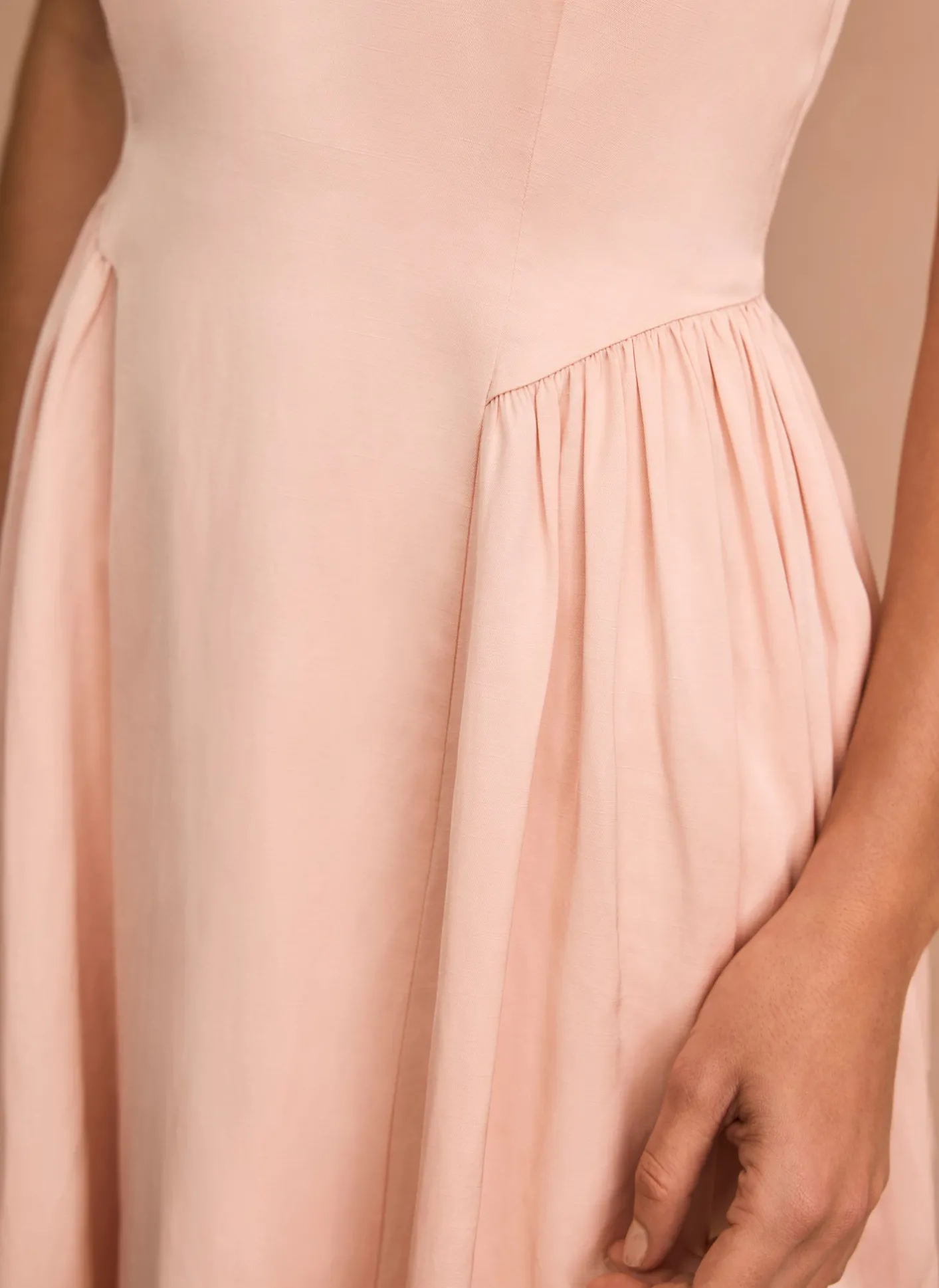 Pink Ruched Detail Midi Dress Occasion Dresses|Occasion Dresses