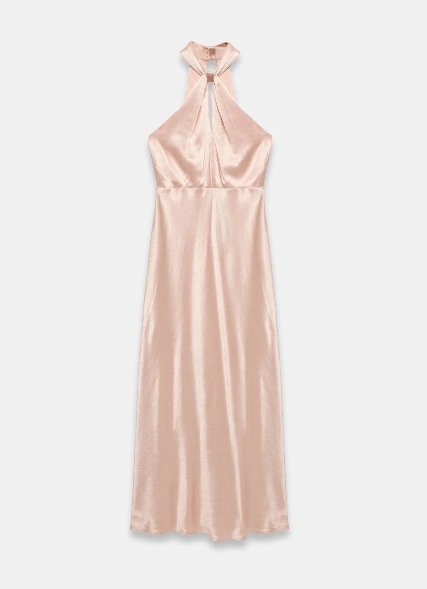 Online Pink Satin Halter Maxi Dress Occasion Dresses|Occasion Dresses