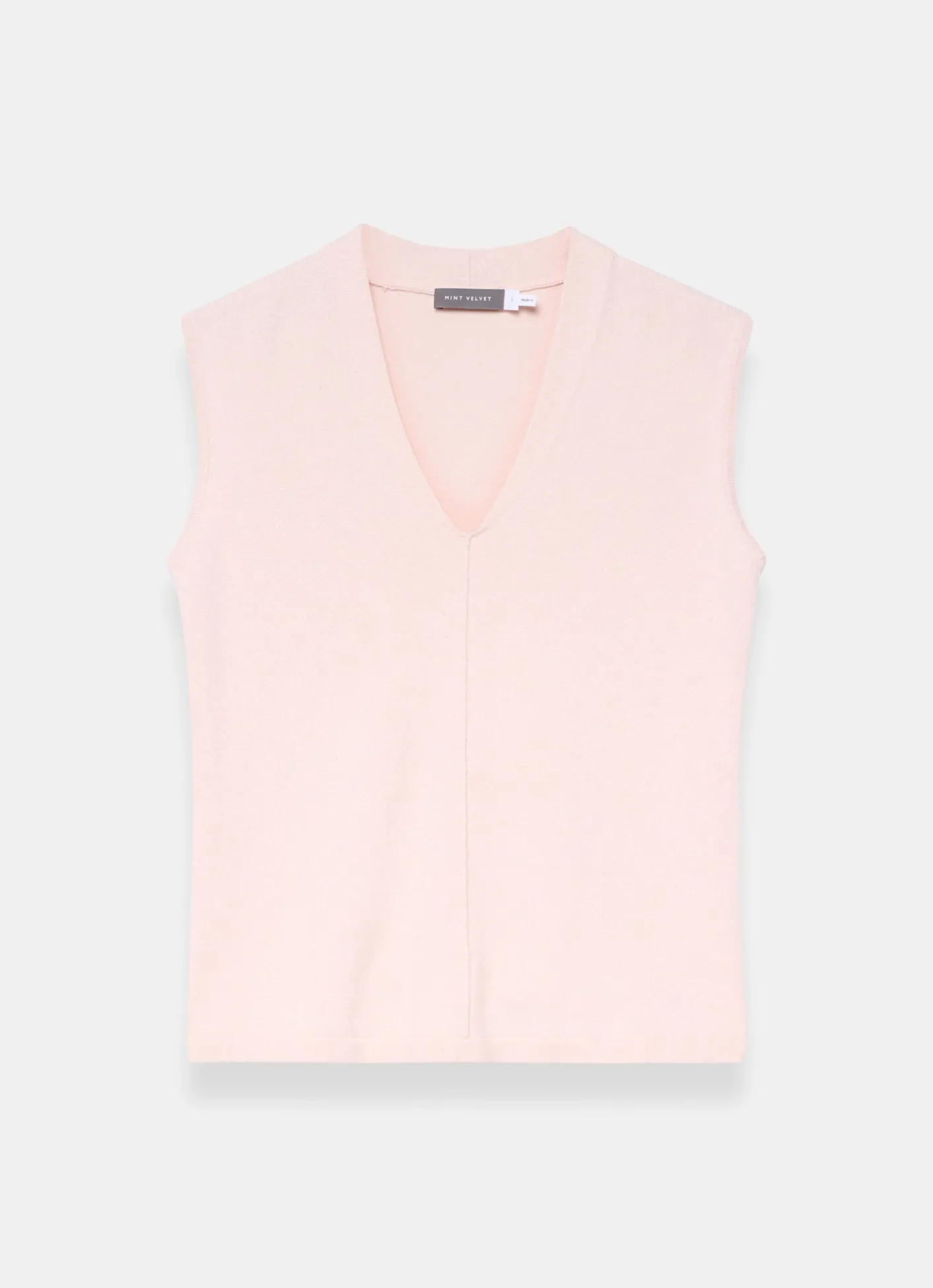 Best Pink Wool Blend Sleeveless Knit Top Knitted Tops|Knitted Tops