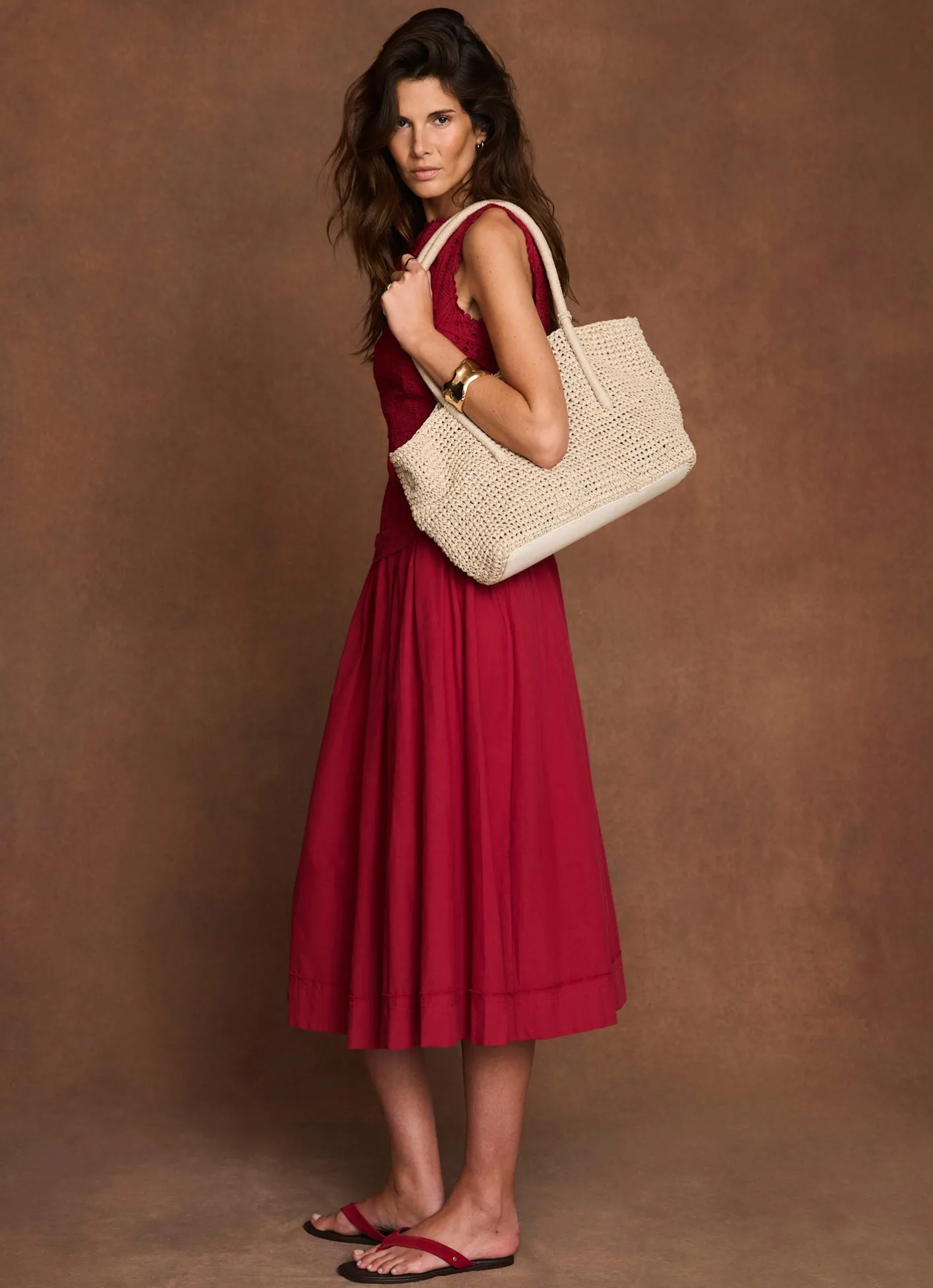 Outlet Cotton Broderie Midi Dress Summer Dresses|Midi Dresses