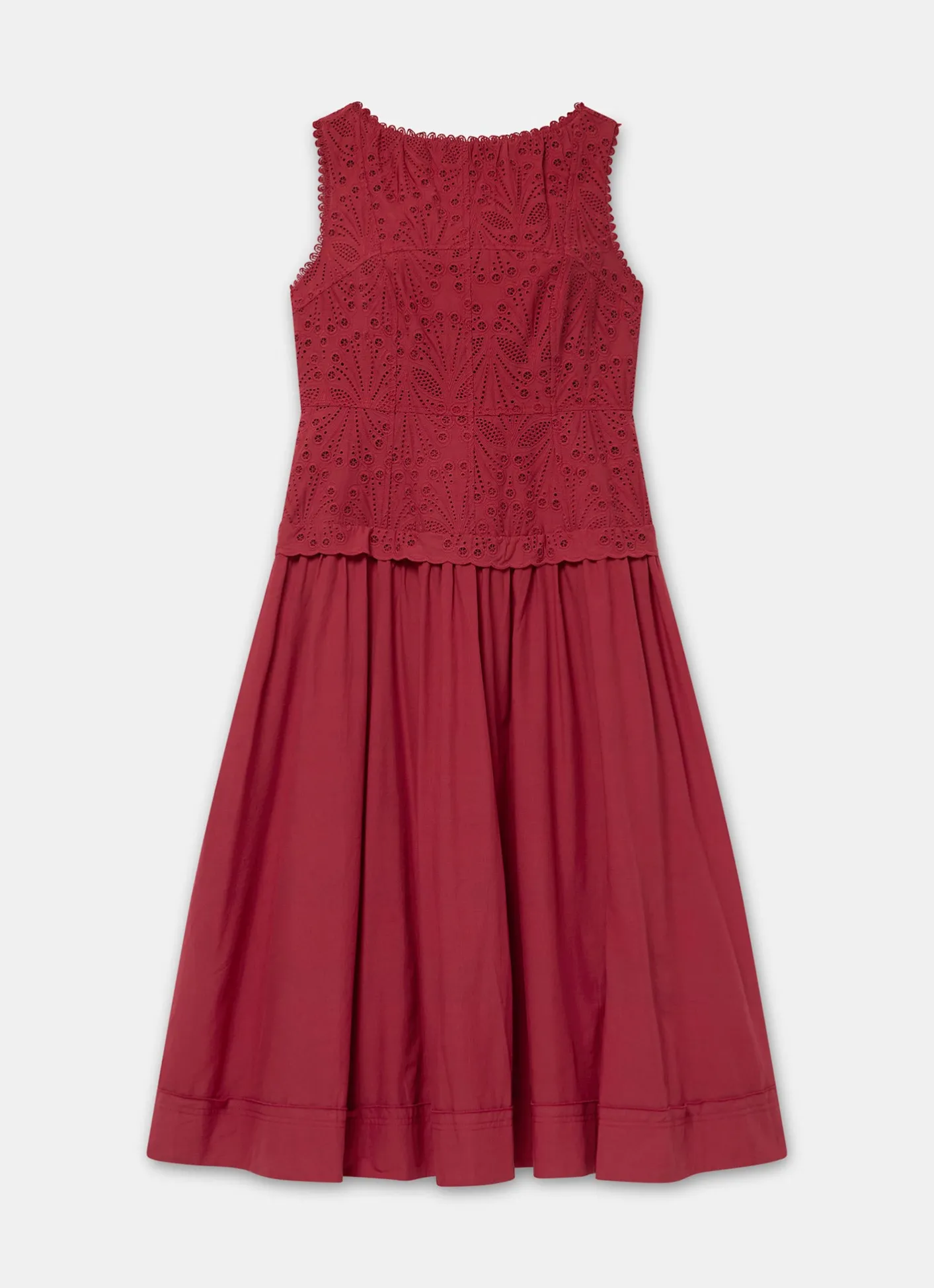 Outlet Cotton Broderie Midi Dress Summer Dresses|Midi Dresses