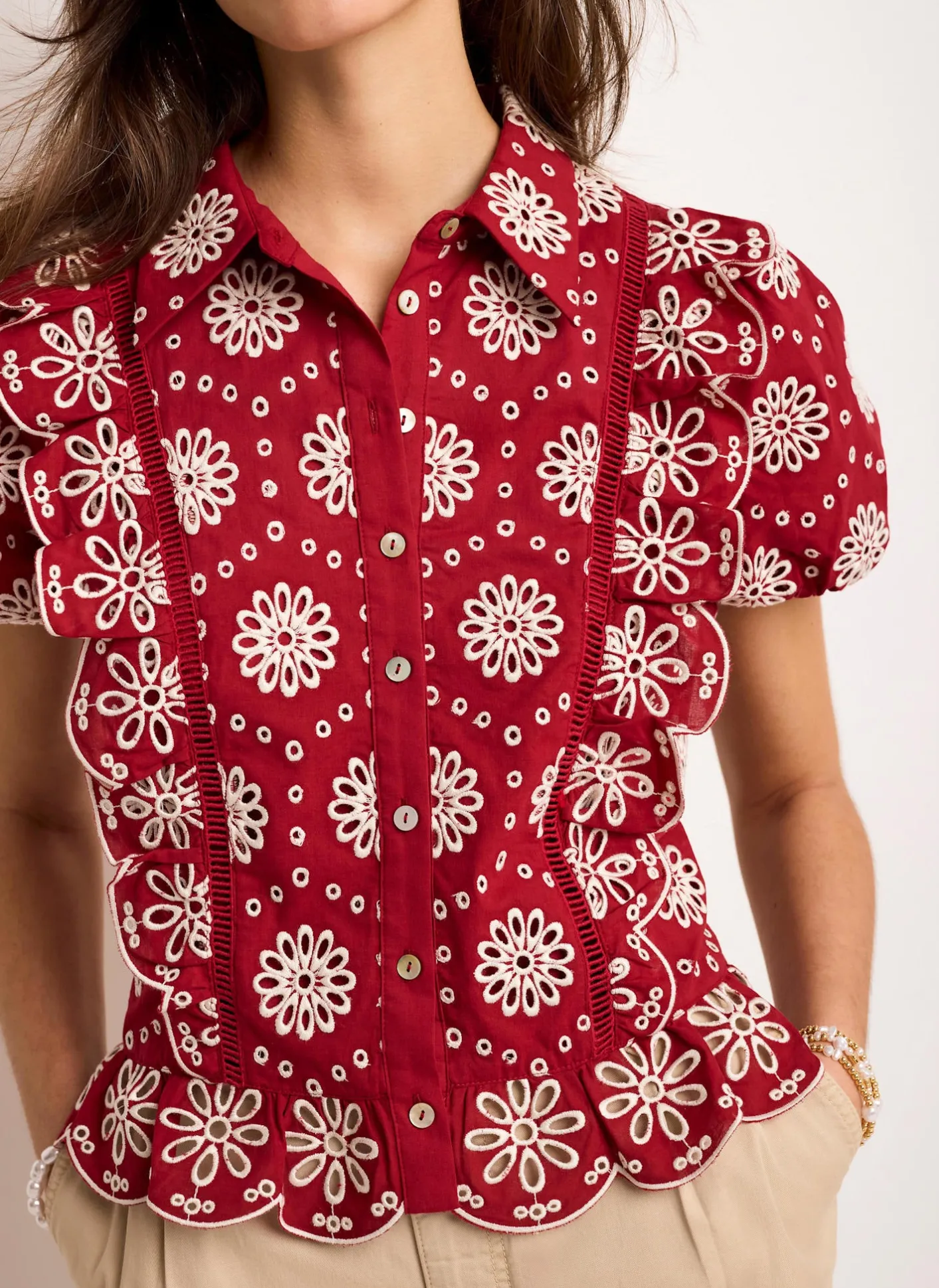 New Cotton Broderie Shirt Shirts & Blouses