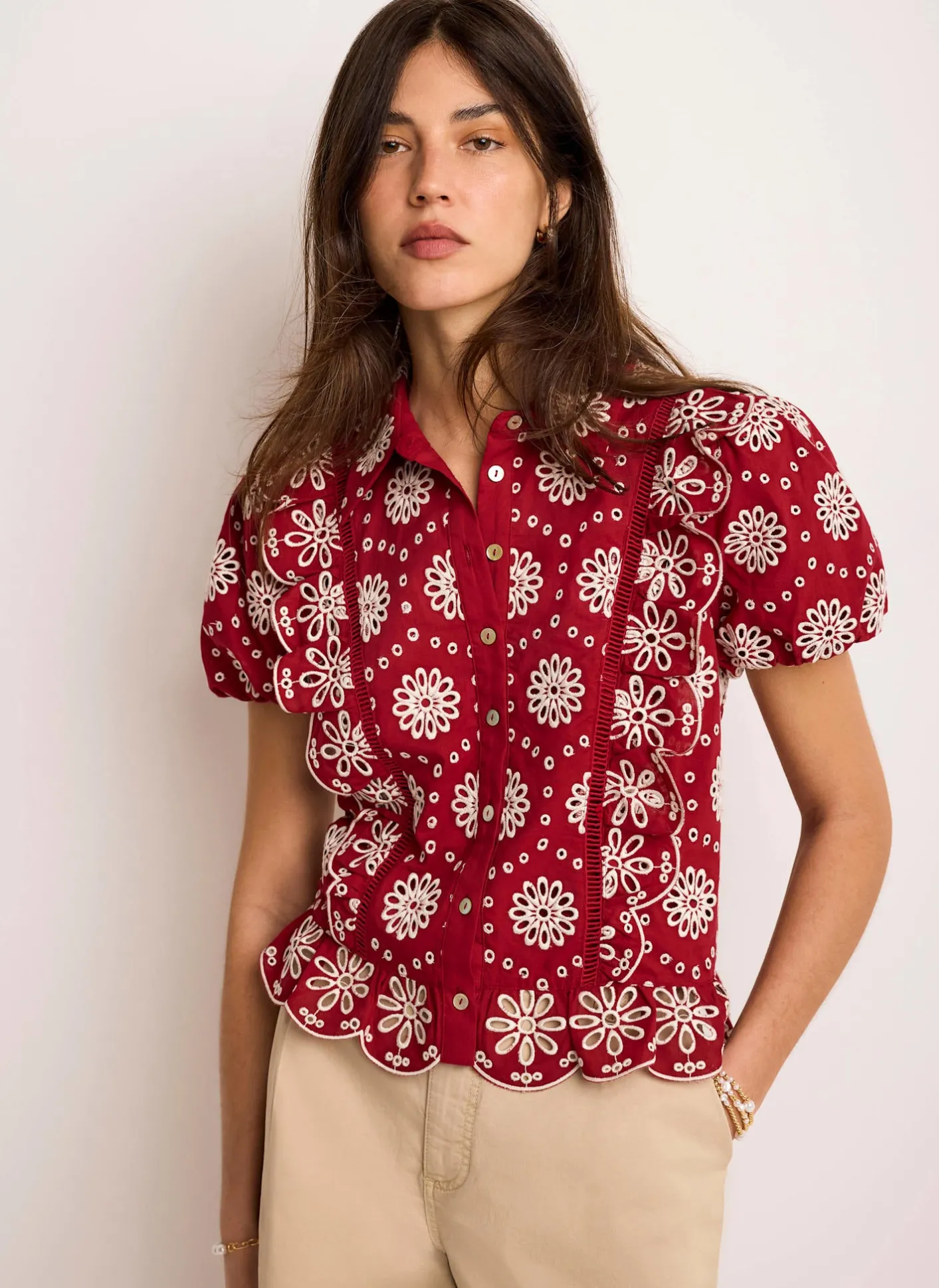 New Cotton Broderie Shirt Shirts & Blouses