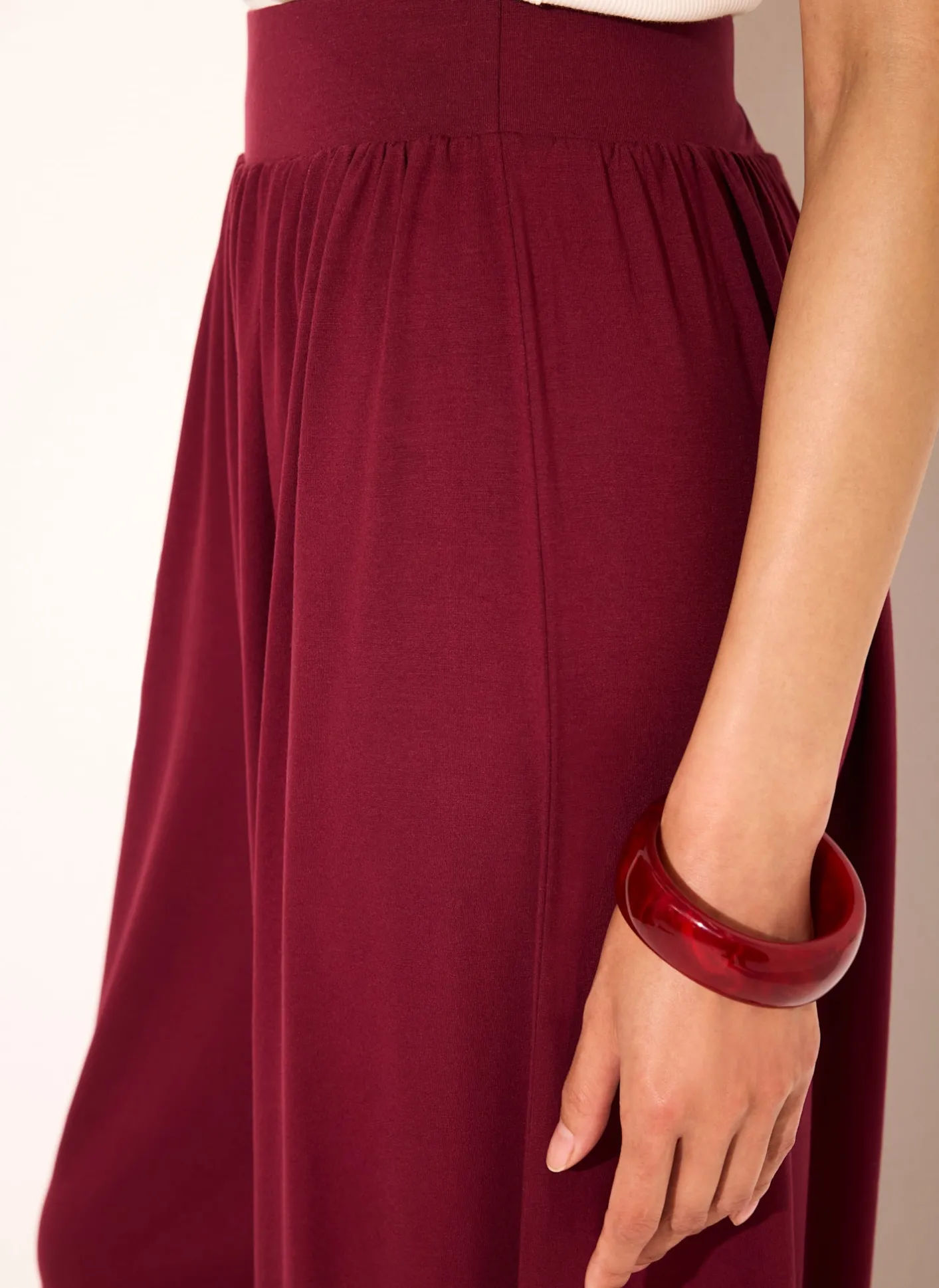 Outlet Red Jersey Balloon Trousers Trousers