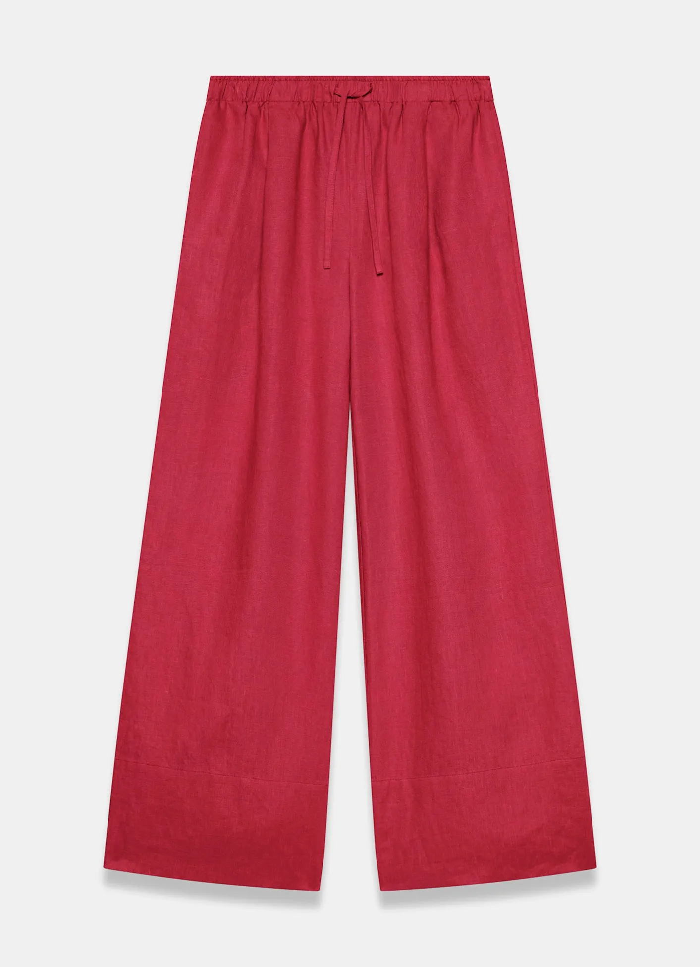 Sale Linen Drawstring Wide Leg Trousers Wide Leg Trousers|Trousers