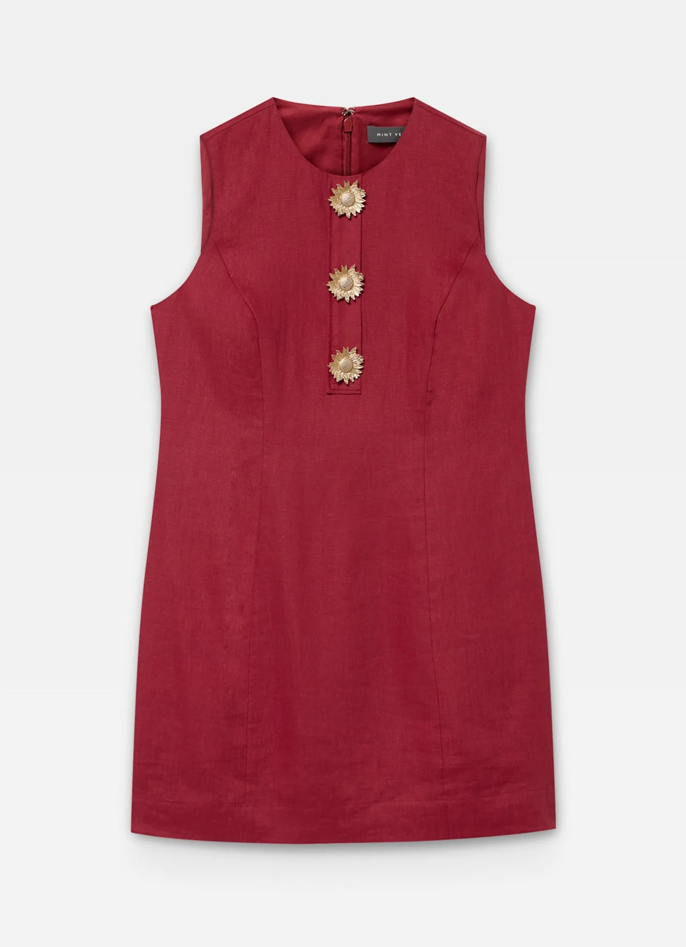 Sale Linen Sunray Button Mini Dress Summer Dresses|Mini Dresses