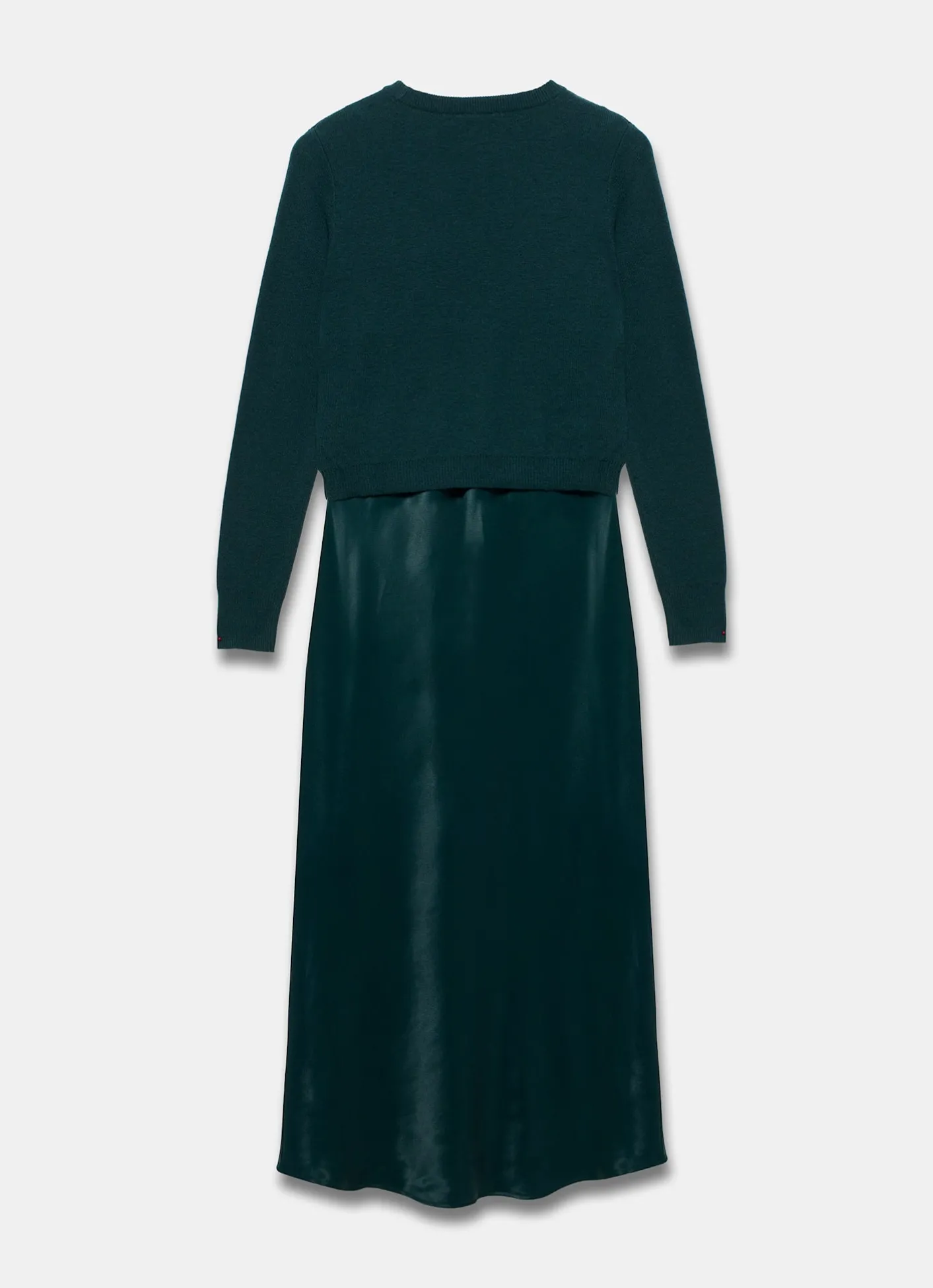 Online Teal Layered Satin Midi Dress Midi Dresses