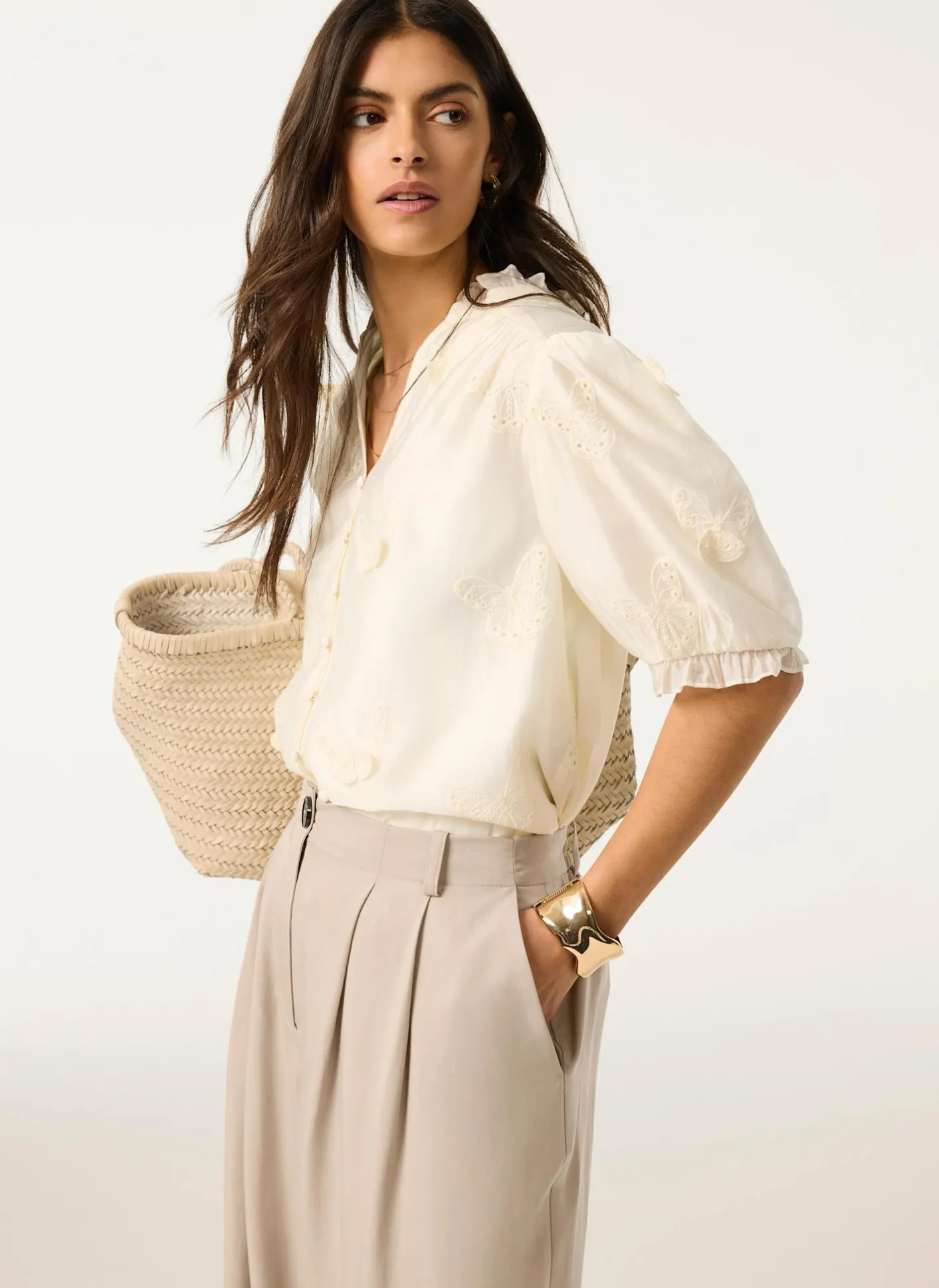 Butterfly Detail Blouse Shirts & Blouses|All Tops