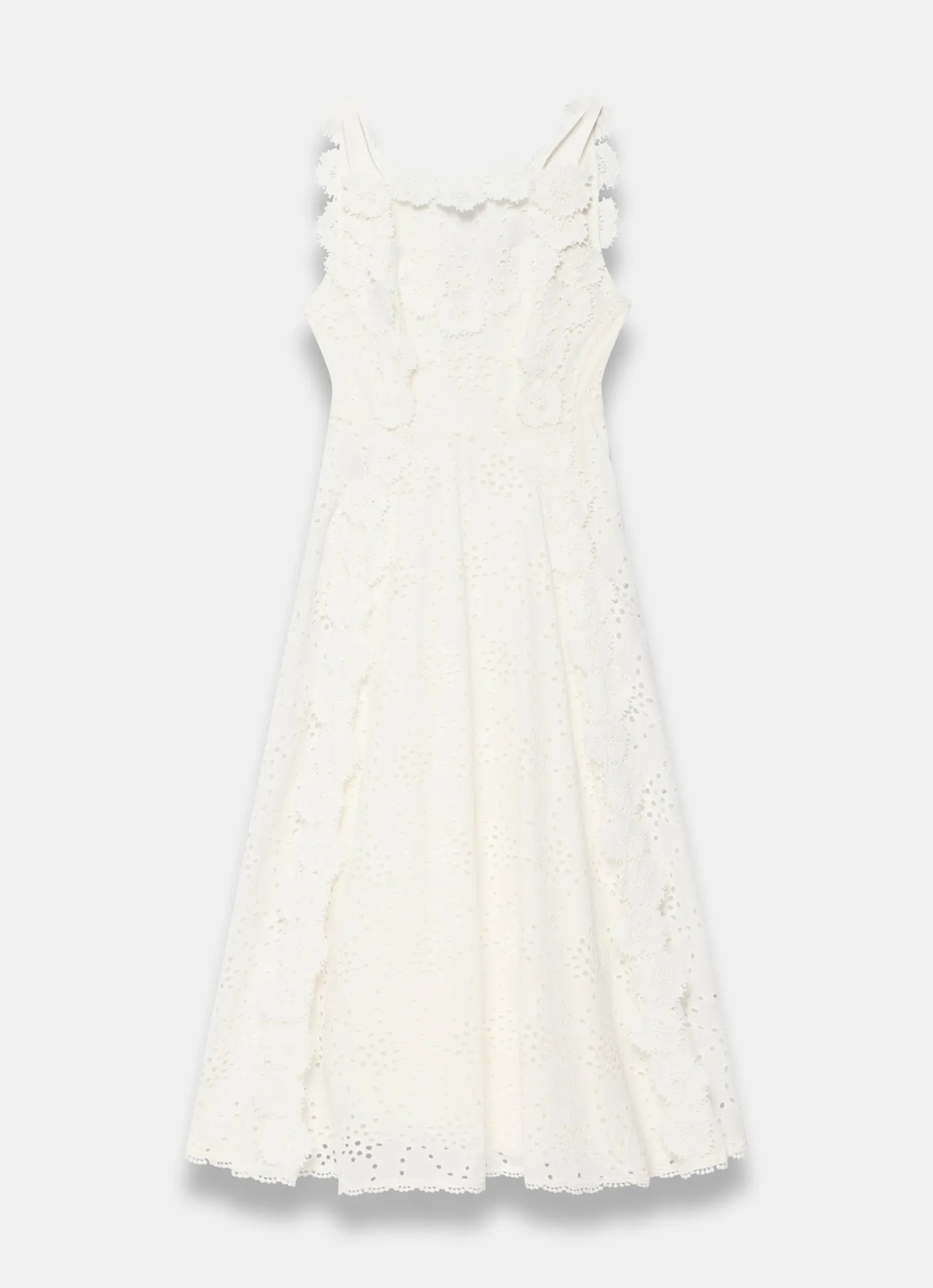 Sale White Cotton Floral Lace Midi Dress Midi Dresses|Mv Limited