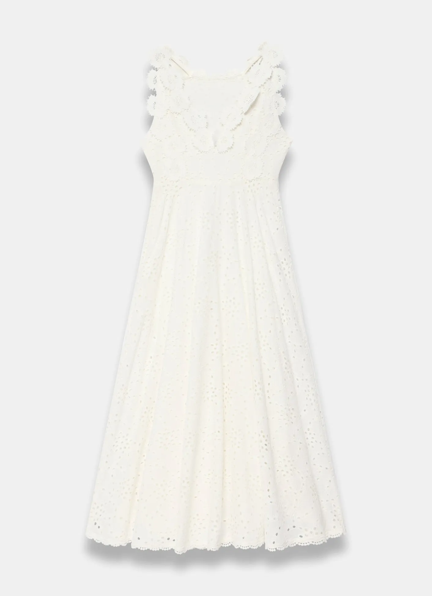 Sale White Cotton Floral Lace Midi Dress Midi Dresses|Mv Limited