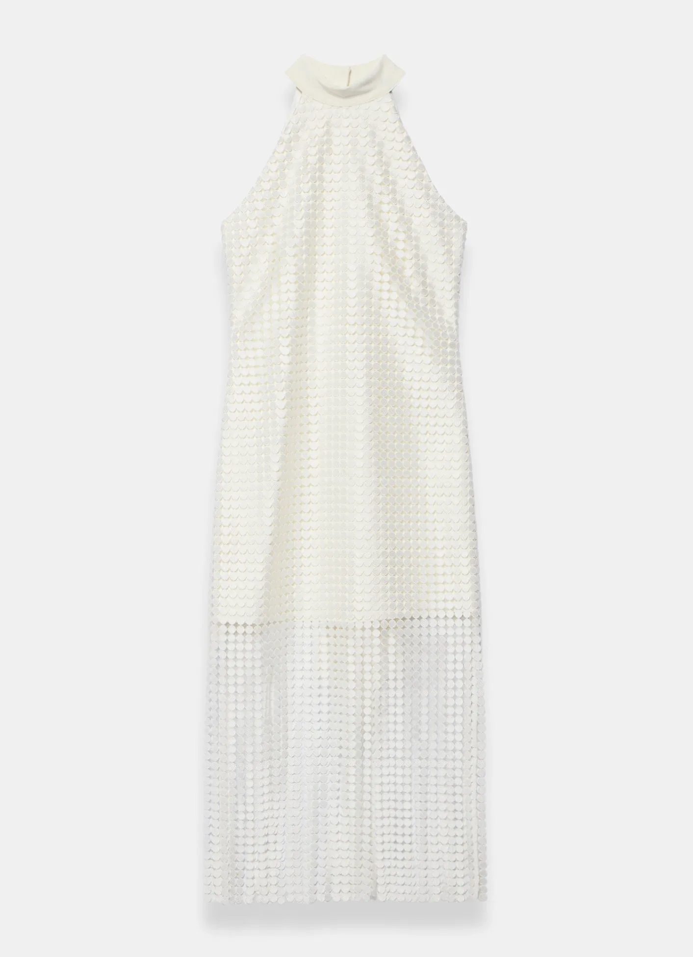 Hot White Disc Detail Fringed Midi Dress Occasion Dresses|Occasion Dresses