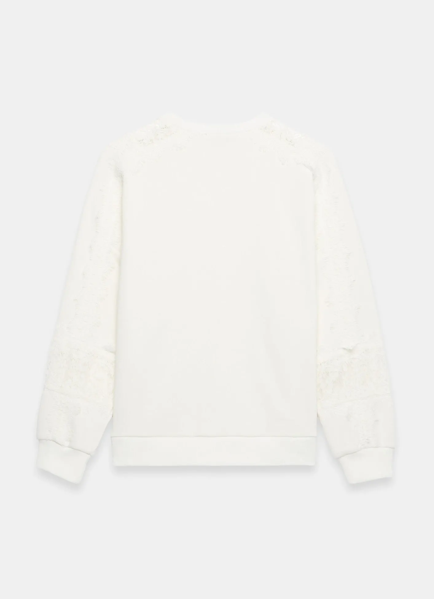 Clearance White Lace Detail Sweatshirt Sweatshirts|Sweatshirts