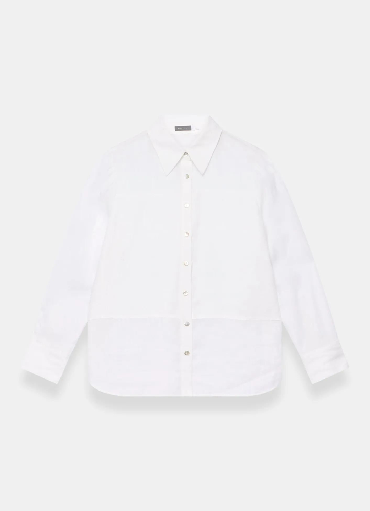 Online White Linen Blend Shirt Shirts & Blouses|All Tops