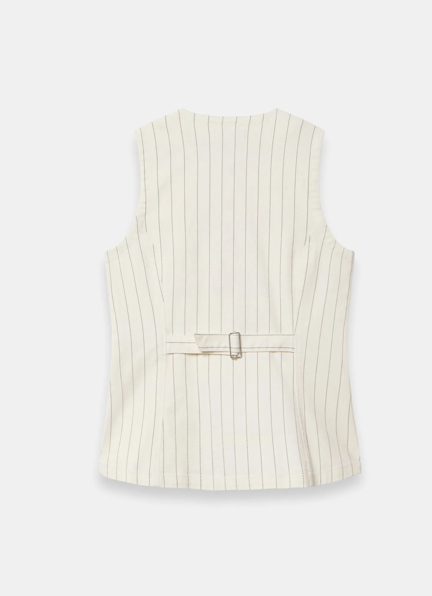 Hot White Pinstripe Denim Waistcoat Waistcoats|Jackets