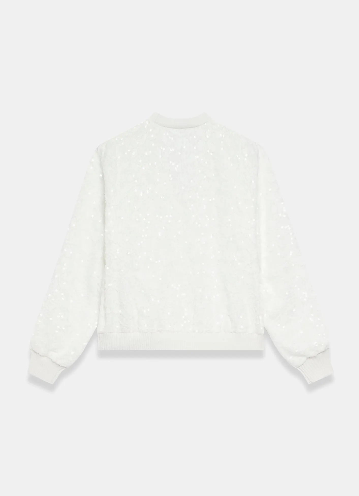 Clearance White Sequin Bomber Jacket Jackets