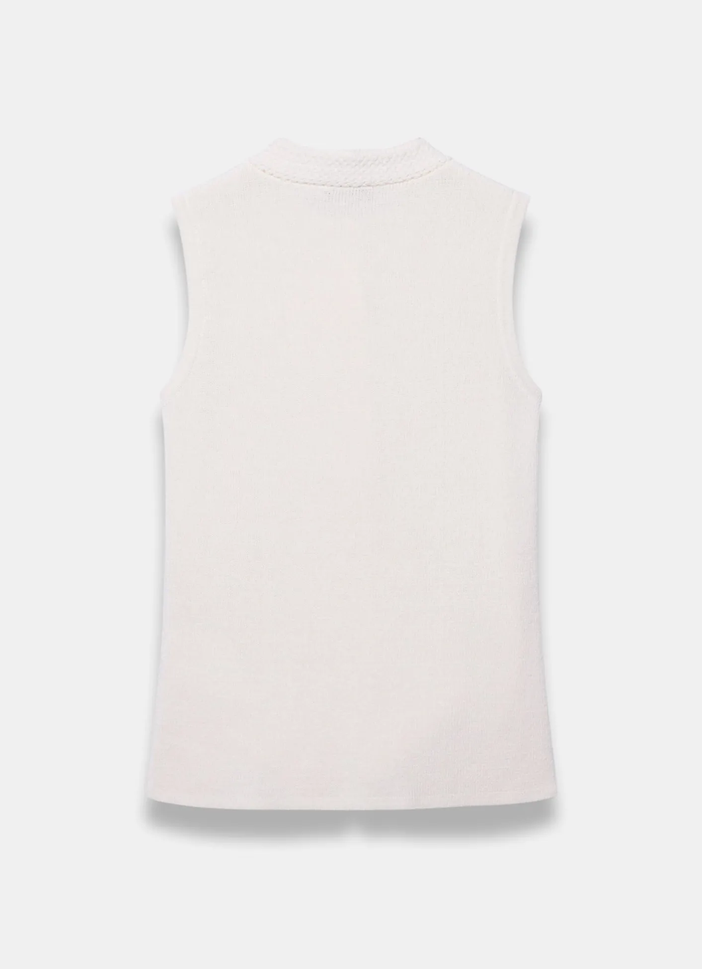 Hot White Sunray Button Knit Sleeveless Top Knitted Tops|Knitted Tops