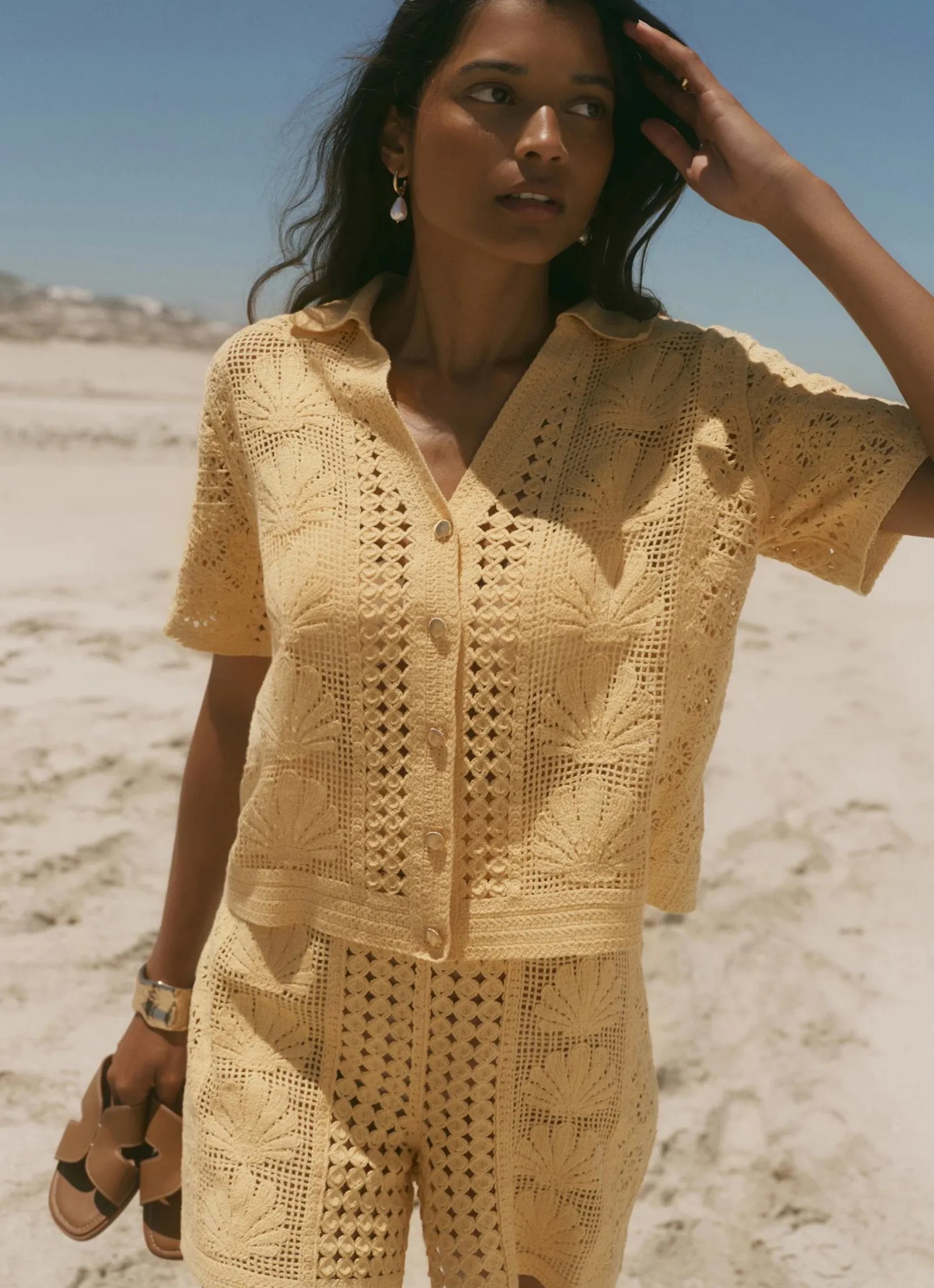 Discount Crochet Shell Shirt All Tops|Tops