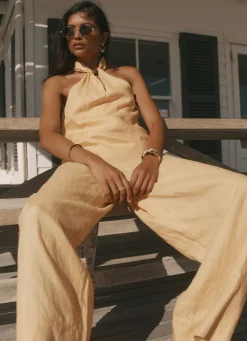 Online Linen Drawstring Wide Leg Trousers Wide Leg Trousers|Trousers