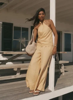 Sale Linen Halter Top All Tops|Tops