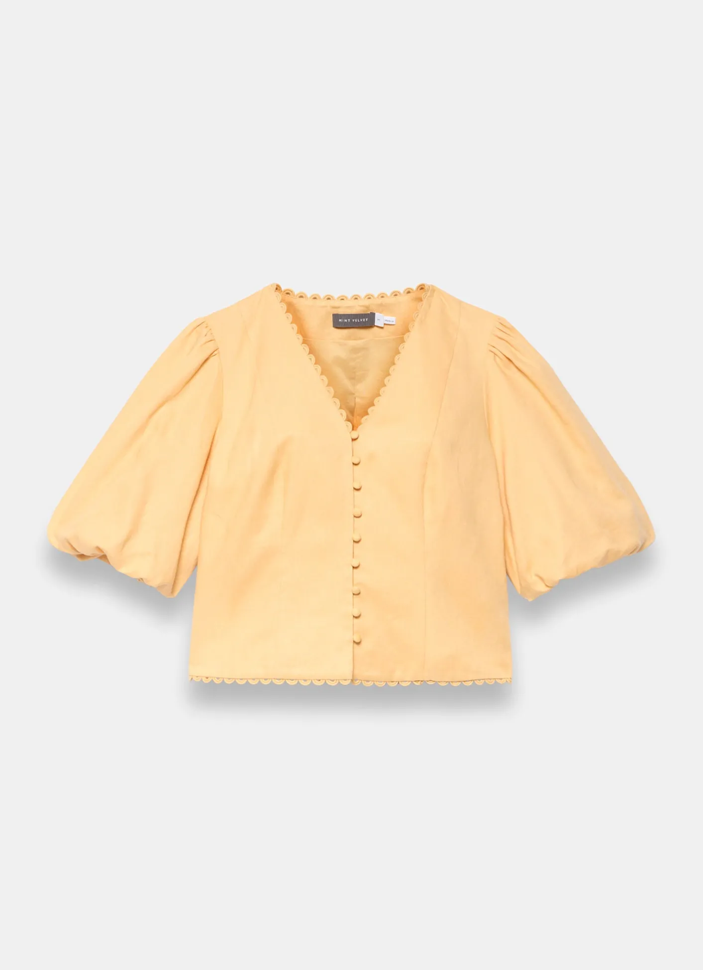 Online Linen Puff Sleeve Top All Tops|Tops
