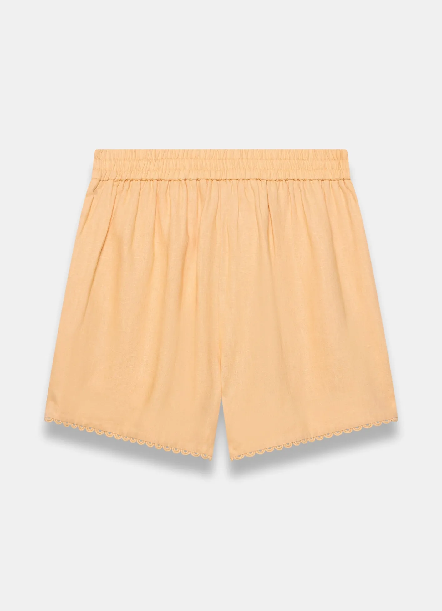 New Linen Scallop Hem Shorts Shorts|Trousers