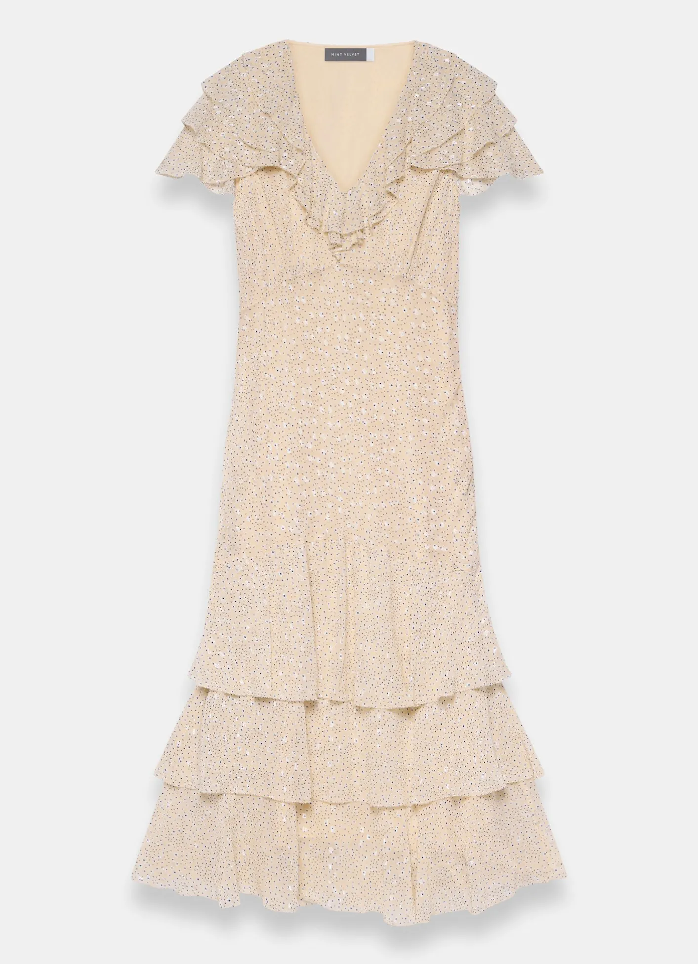 Ruffle Print Midi Dress Midi Dresses|Printed Dresses